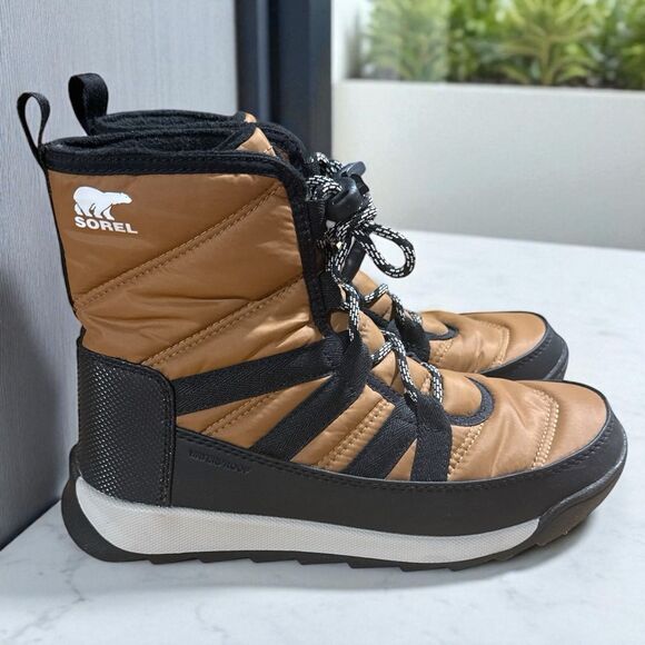 Sorel Whitney II Short Lace Boots Youth Size 4 Elk Black Waterproof Winter - Picture 1 of 8